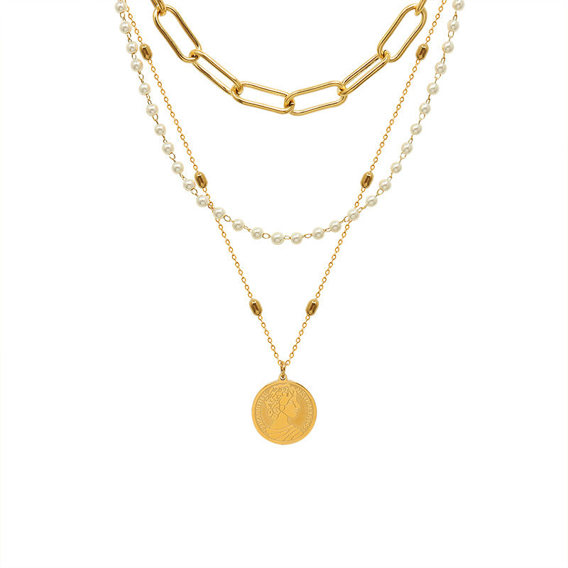 Poe Layered Necklace – Gold-Plated Titanium Steel