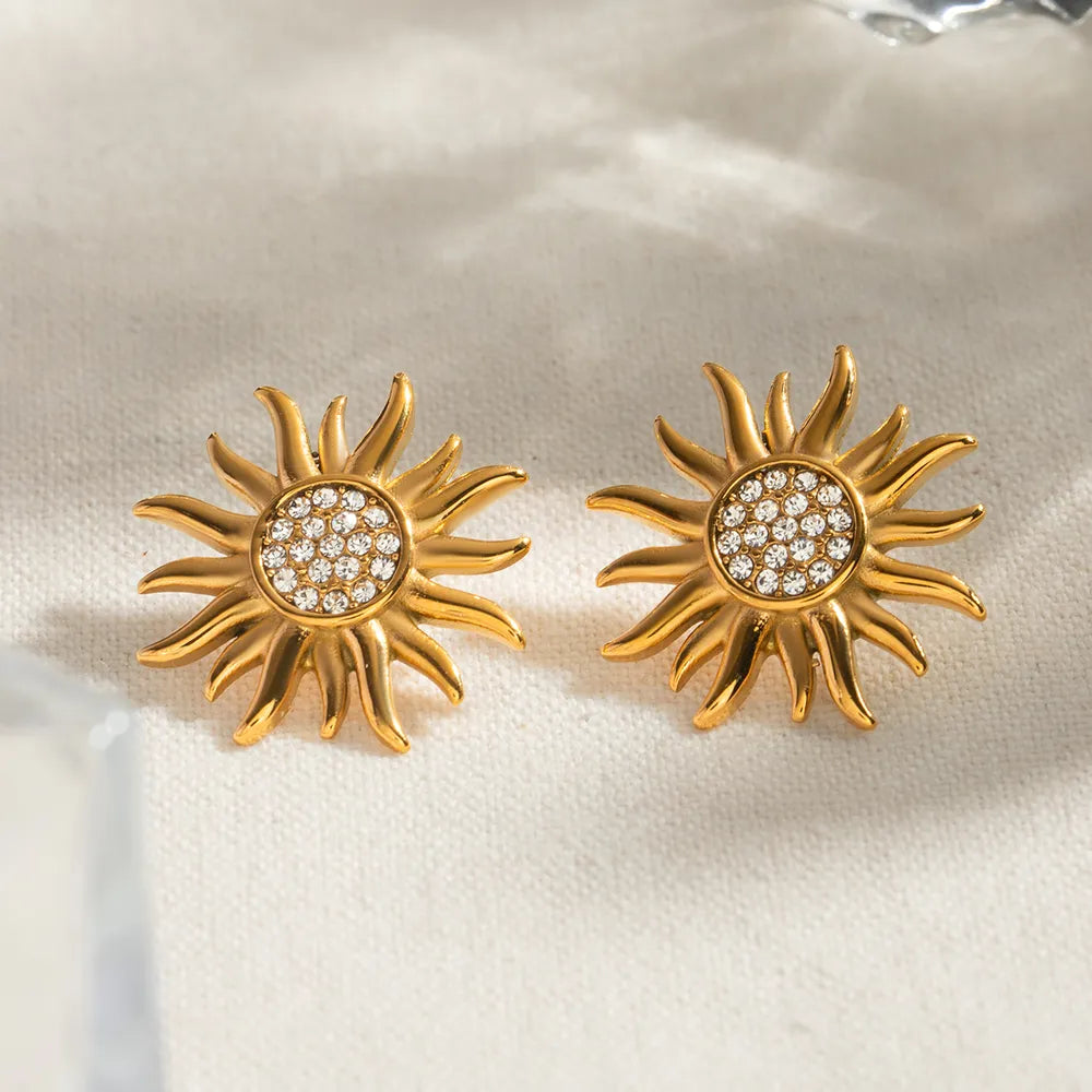 Tiare Ra Earrings – Stainless Steel Star & Rhinestone