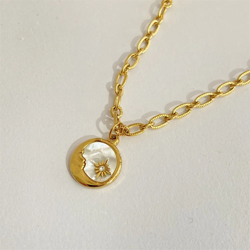 Hina & Fetu Necklace – Gold-Plated Titanium Steel