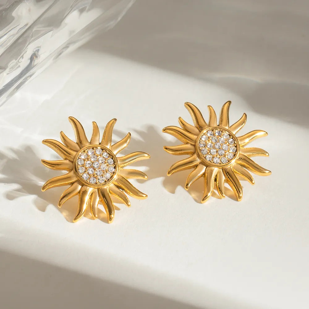 Tiare Ra Earrings – Stainless Steel Star & Rhinestone