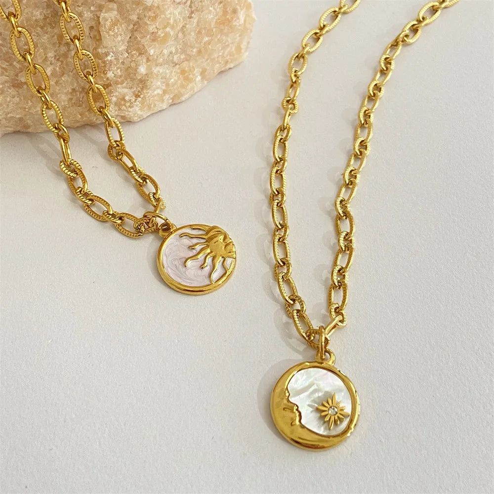 Hina & Fetu Necklace – Gold-Plated Titanium Steel