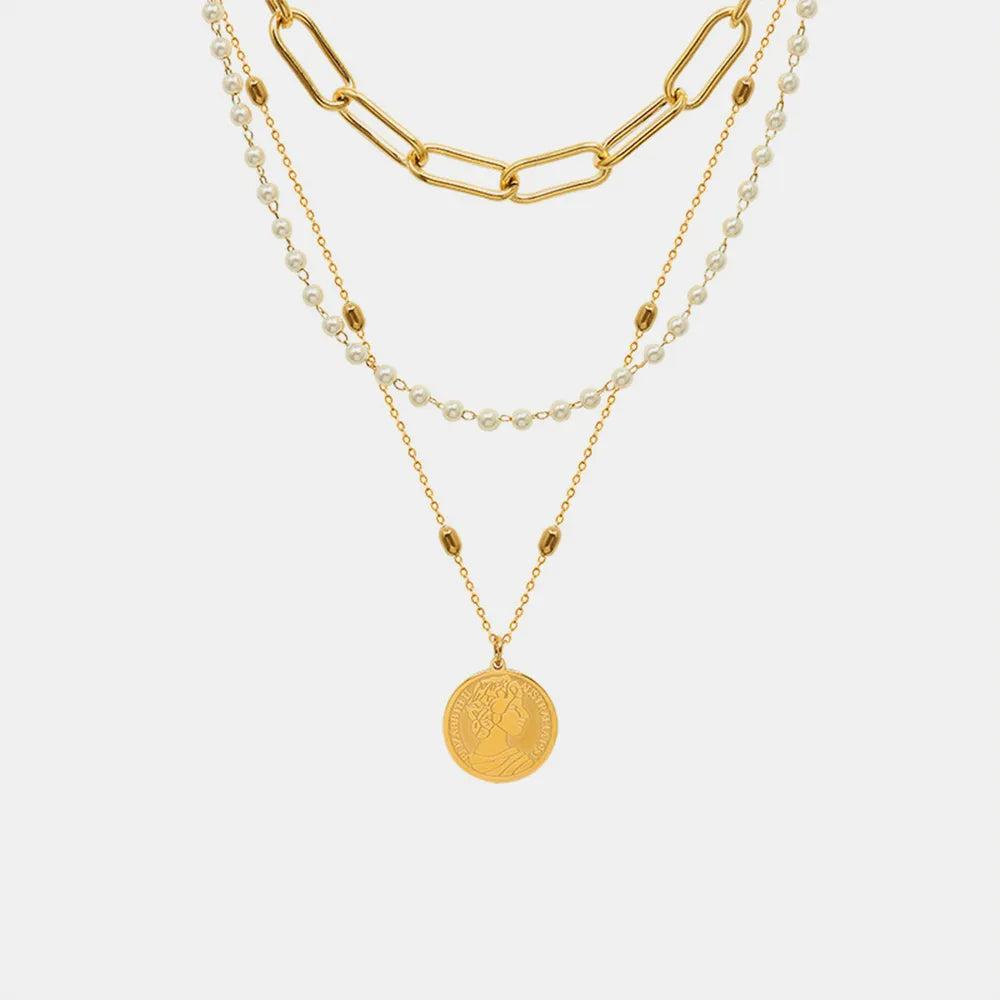 Poe Layered Necklace – Gold-Plated Titanium Steel