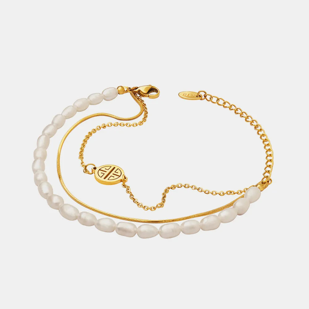 Poe Vai Bracelet – Titanium Steel with Freshwater Pearls