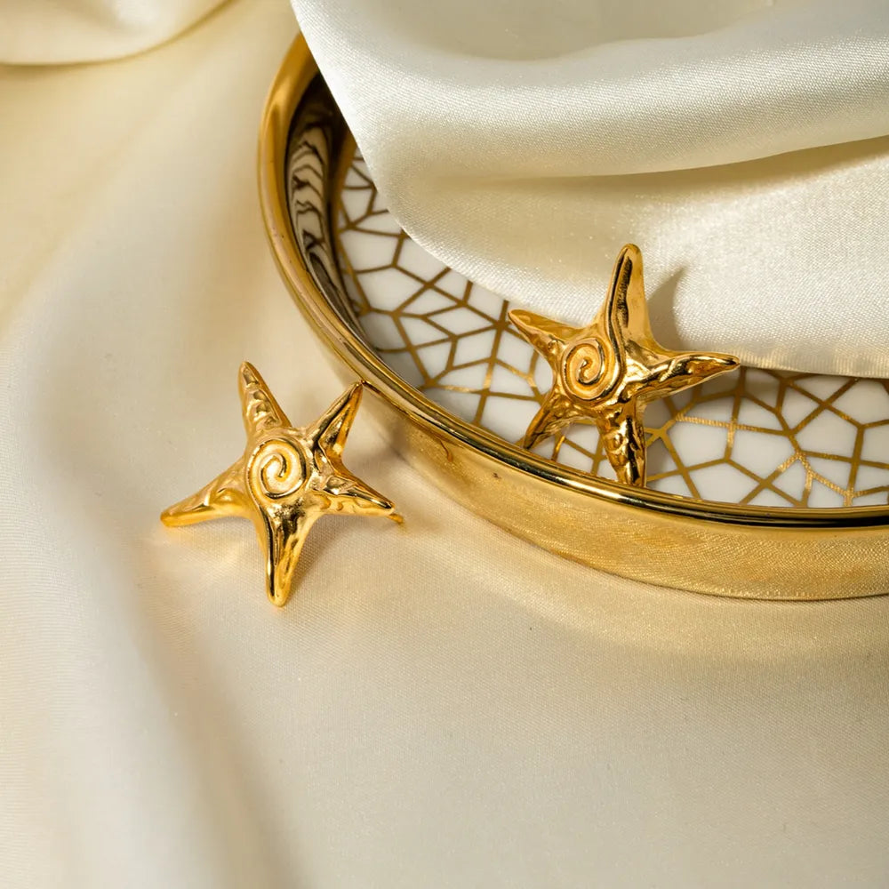Fetu 18K Gold-Plated Earrings – Stainless Steel