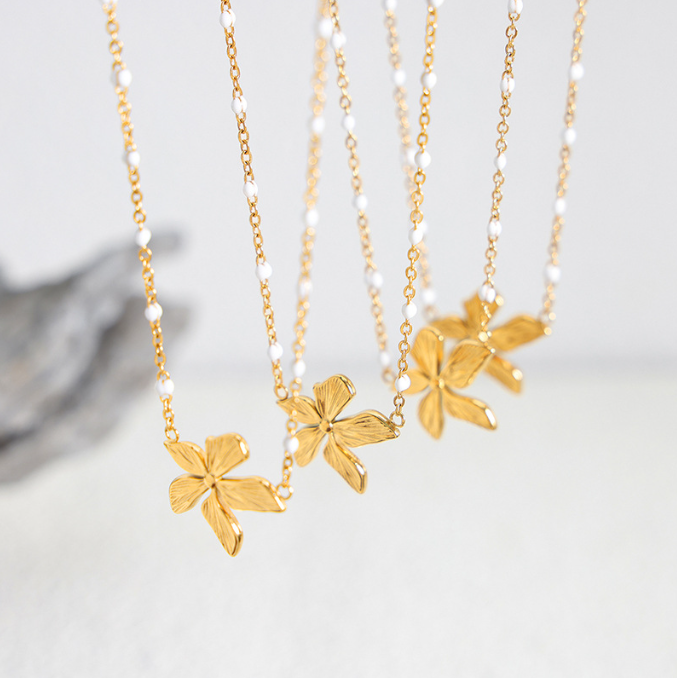 Tiare Pearl Necklace – Titanium Steel